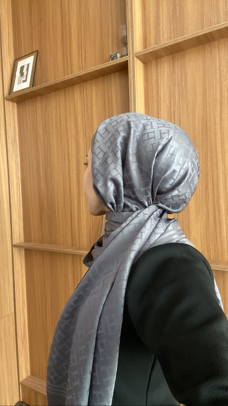 Hermes Koton İpek Şal - Gri Rengi