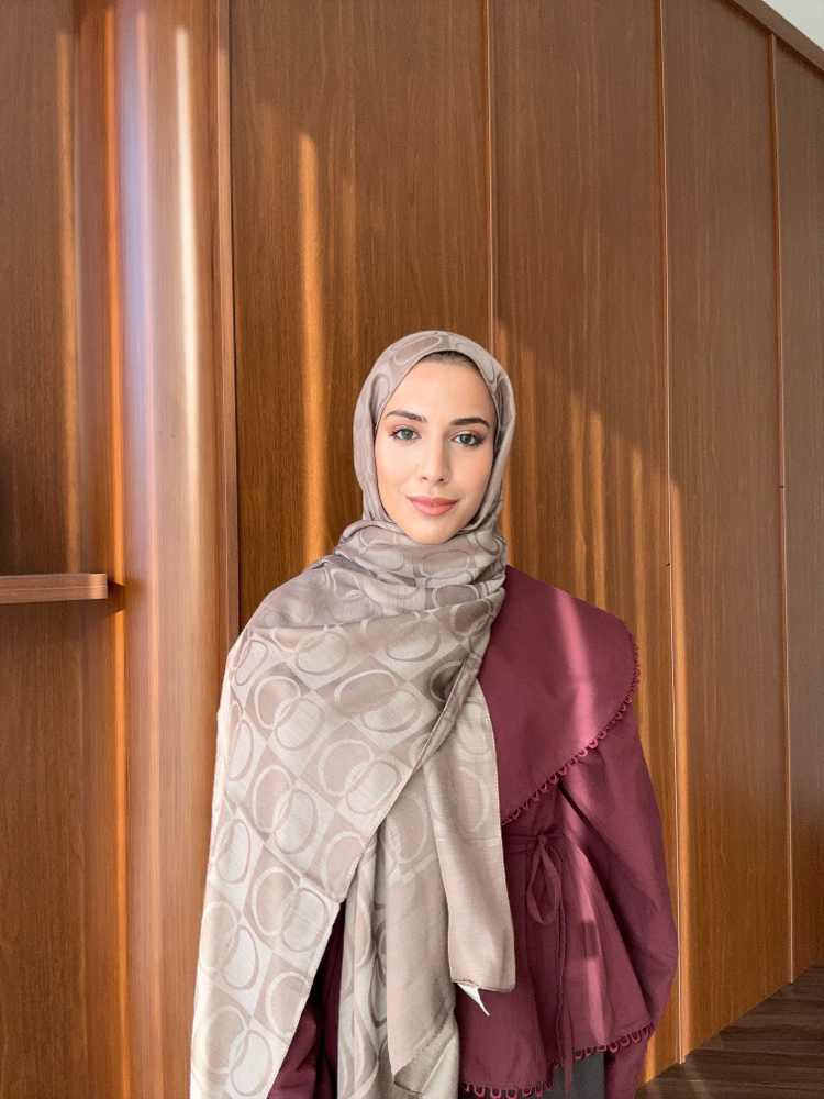 Dama Naia Desen Muadil Şal - Vizon
