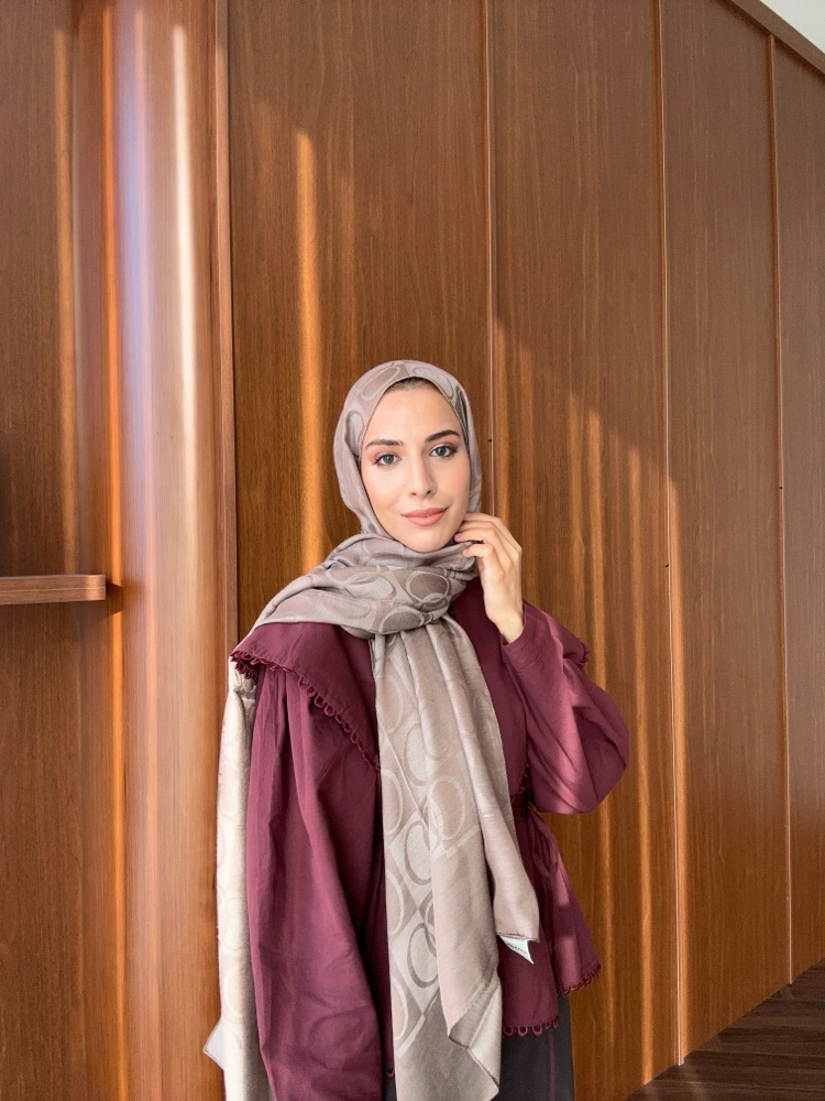 Dama Naia Desen Muadil Şal - Vizon
