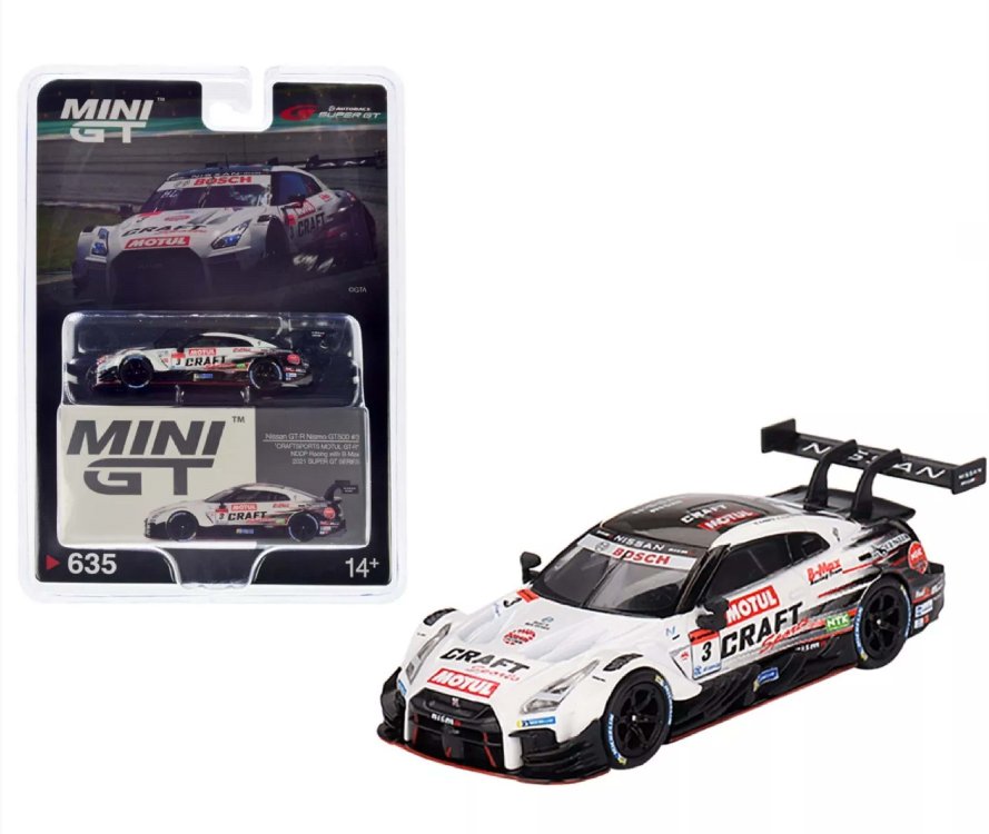 Mini GT 635 Nissan GT-R Nismo GT500 #3 "CRAFTSPORTS MOTUL GT-R" NDDP Racing with B-Max 202