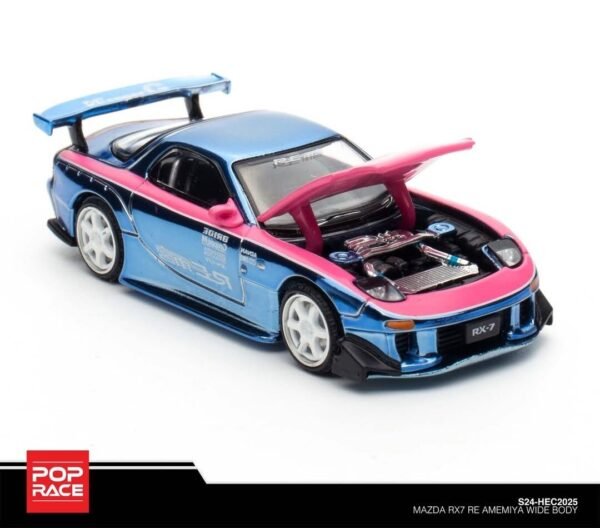 Pop Race Mazda RX7 RE Amemiya WideBody Blue Chrome 2025 Hobby Expo China Special Edition S24-HEC2025