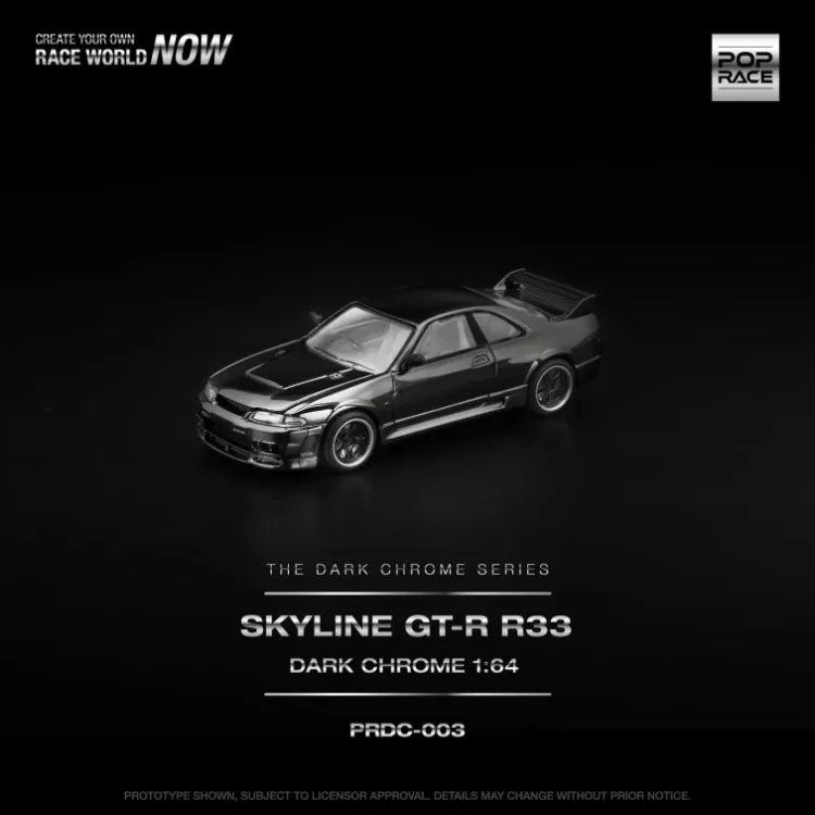 POP RACE PRDC003 SKYLINE GT-R R33 DARK CHROME