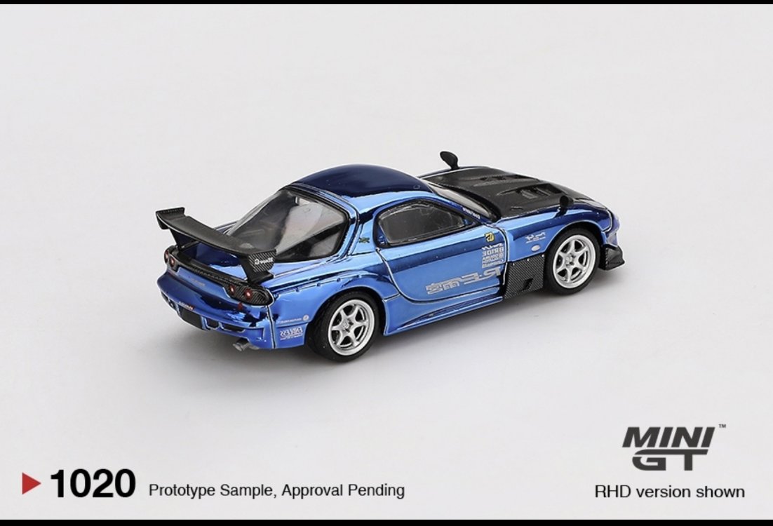 Mini GT 1020 Mazda RX-7 RE-Amemiya Chrome Blue 2025 Malaysia Diecast Expo Limit 3000