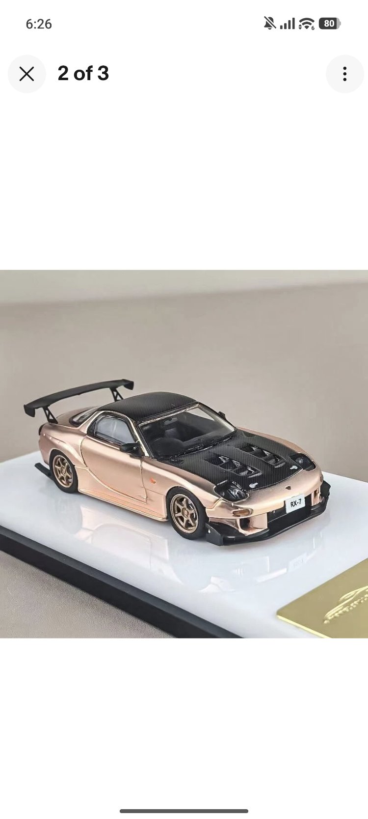 Model Collect Mazda RX-7 FD3S Rose Gold JDM Carbon Racing Sport Model Diecast Metal Car