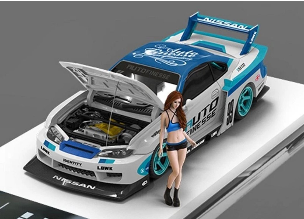 TPC NISSAN Silvia LB (S15) - Liberty Walk + Figure -Blue/White