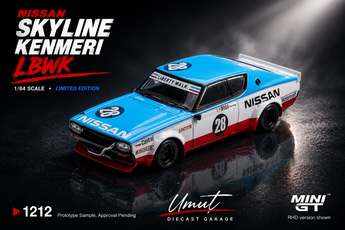 Mini GT Nissan Skyline Kenmeri Liberty Walk Nissan Racing '75 concept MGT01212