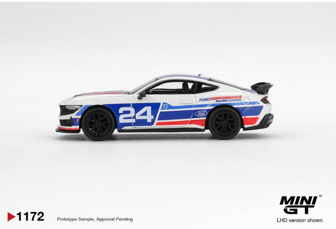 Mini GT Ford Mustang Dark Horse #24 Ford Performance Racing School MGT01172