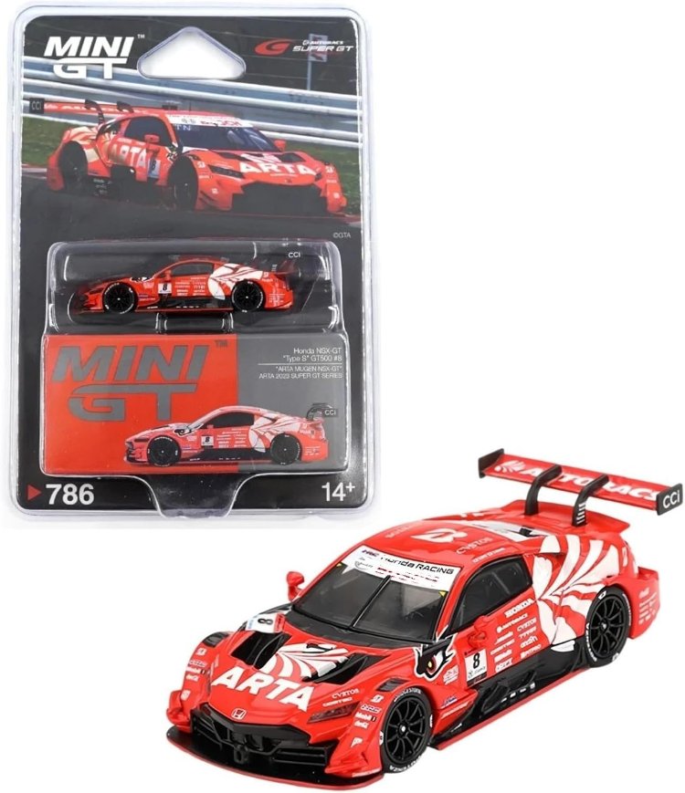 Mini GT 786 Honda NSX-GT Type S GT500 #8 ARTA MUGEN NSX-GT #786 1/64