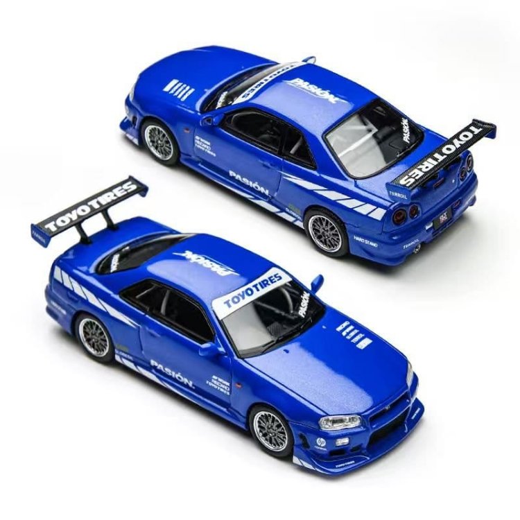Time Micro Nissan Skyline GT-R R34 Blue Livery TM800507