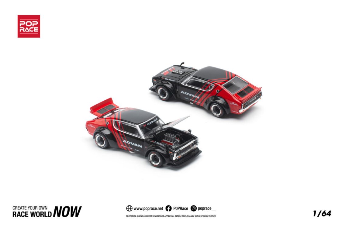 Pop Race Skyline KPGC110 (Kenmeri) Advan Livery PR64-0199