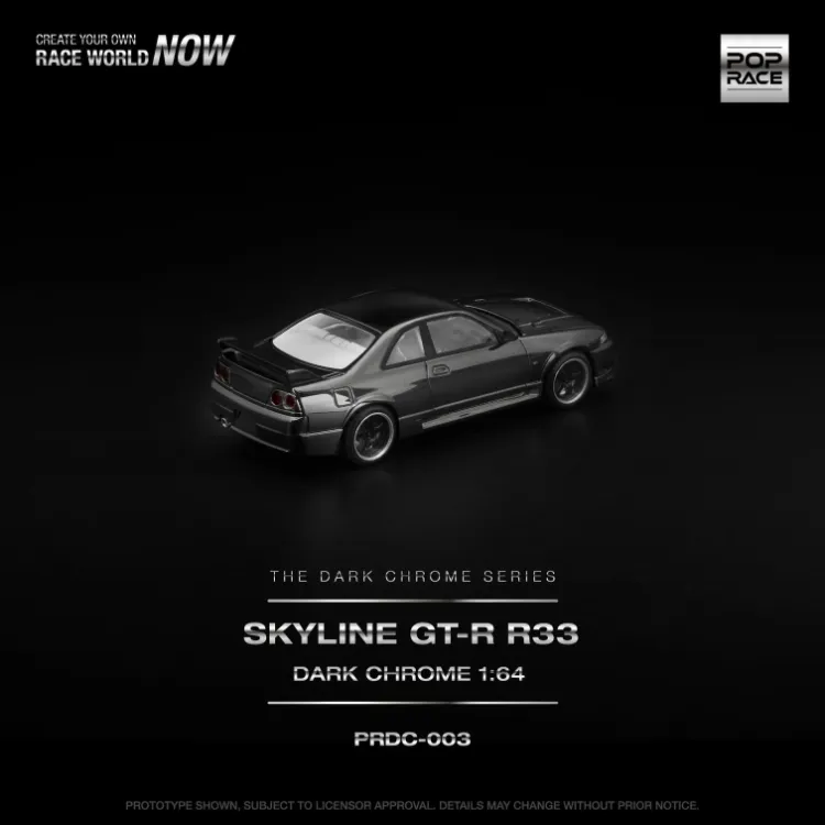 POP RACE PRDC003 SKYLINE GT-R R33 DARK CHROME
