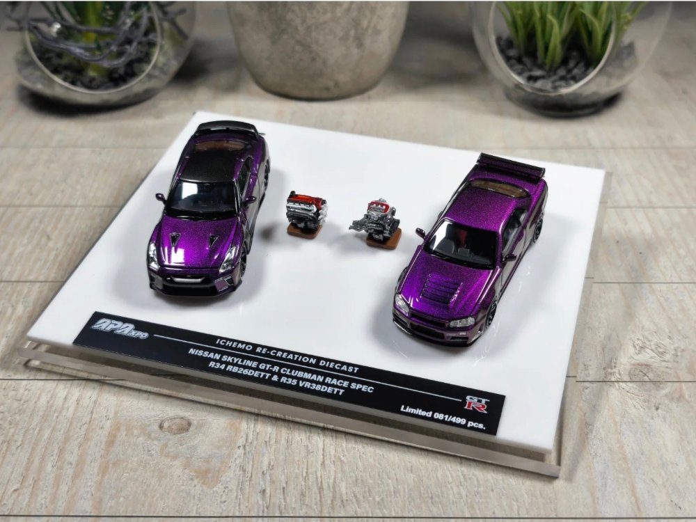 Motorhelix ICHEMO Re-Creation 1:64 Nissan Skyline GT-R Clubman Race Spec R34 & R35 2025 APA