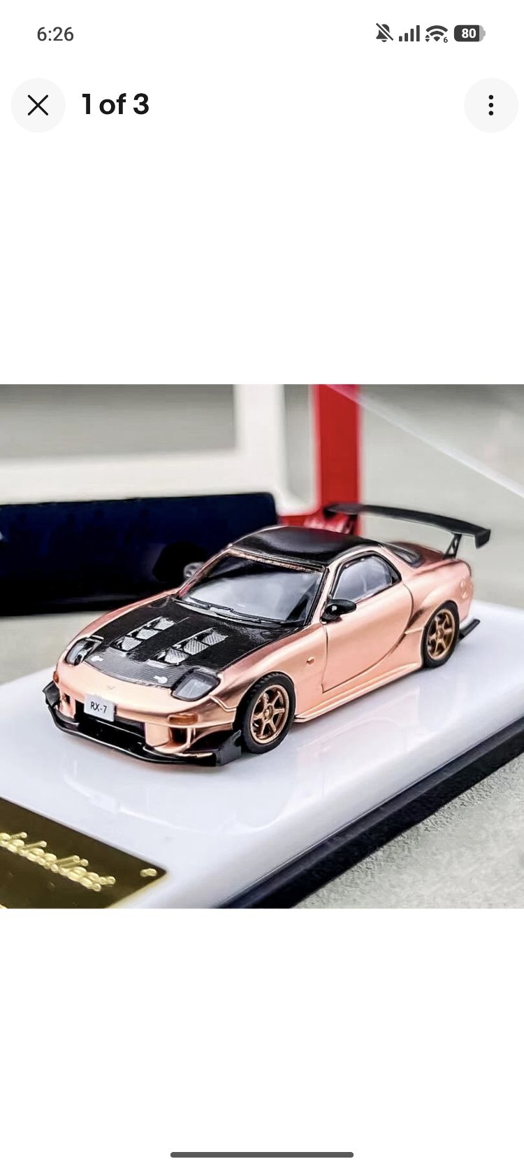 Model Collect Mazda RX-7 FD3S Rose Gold JDM Carbon Racing Sport Model Diecast Metal Car