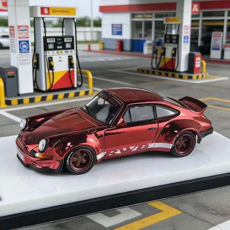 Model Collect Red Porsche Rauh-Welt RWB 930 Alloy Diecast Sport Vehicle Model Car