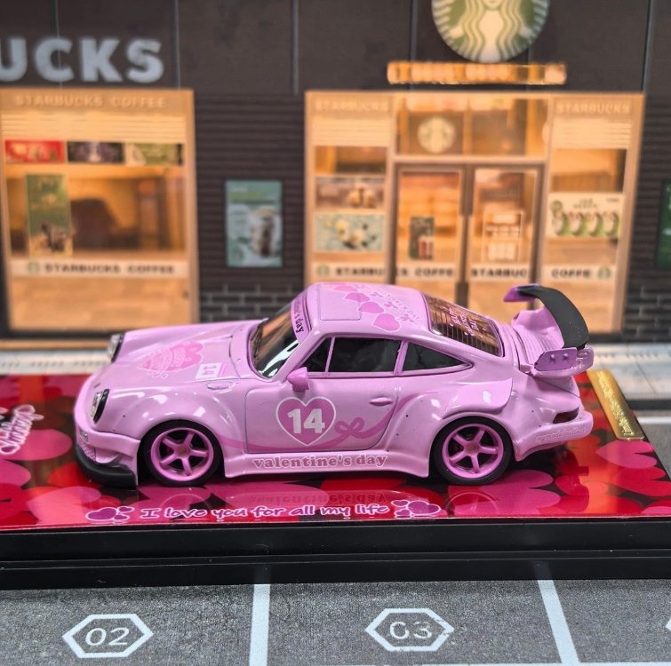 Model Collect Porsche RWB930 GT Wing Pink Valentine's Day Livery
