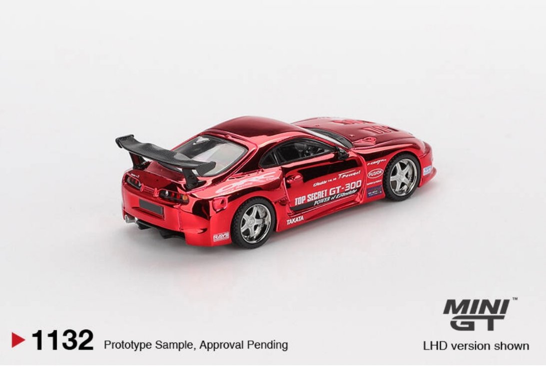 Mini GT Toyota Supra (A80) Top Secret GT-300 Top Secret Red Chrome MGT01132