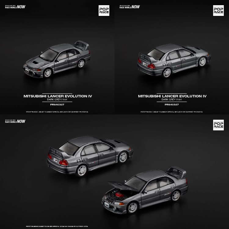 Pop Race Mitsubishi Lancer Evolution IV 1:64 Diecast Model Car – Rally Icon PR64-0327