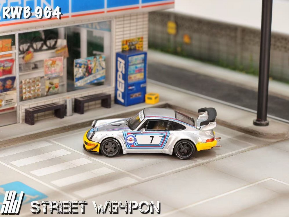 Street Weapon Porsche RWB 964 Wide-Body Modified Silver