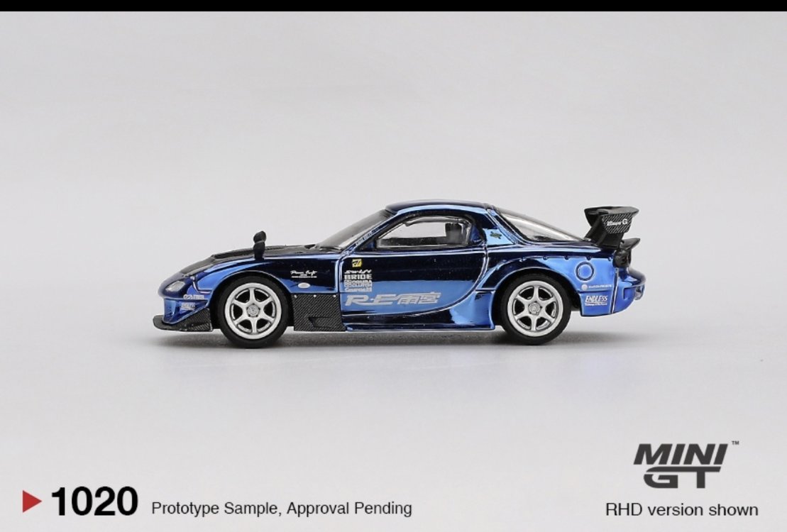 Mini GT 1020 Mazda RX-7 RE-Amemiya Chrome Blue 2025 Malaysia Diecast Expo Limit 3000
