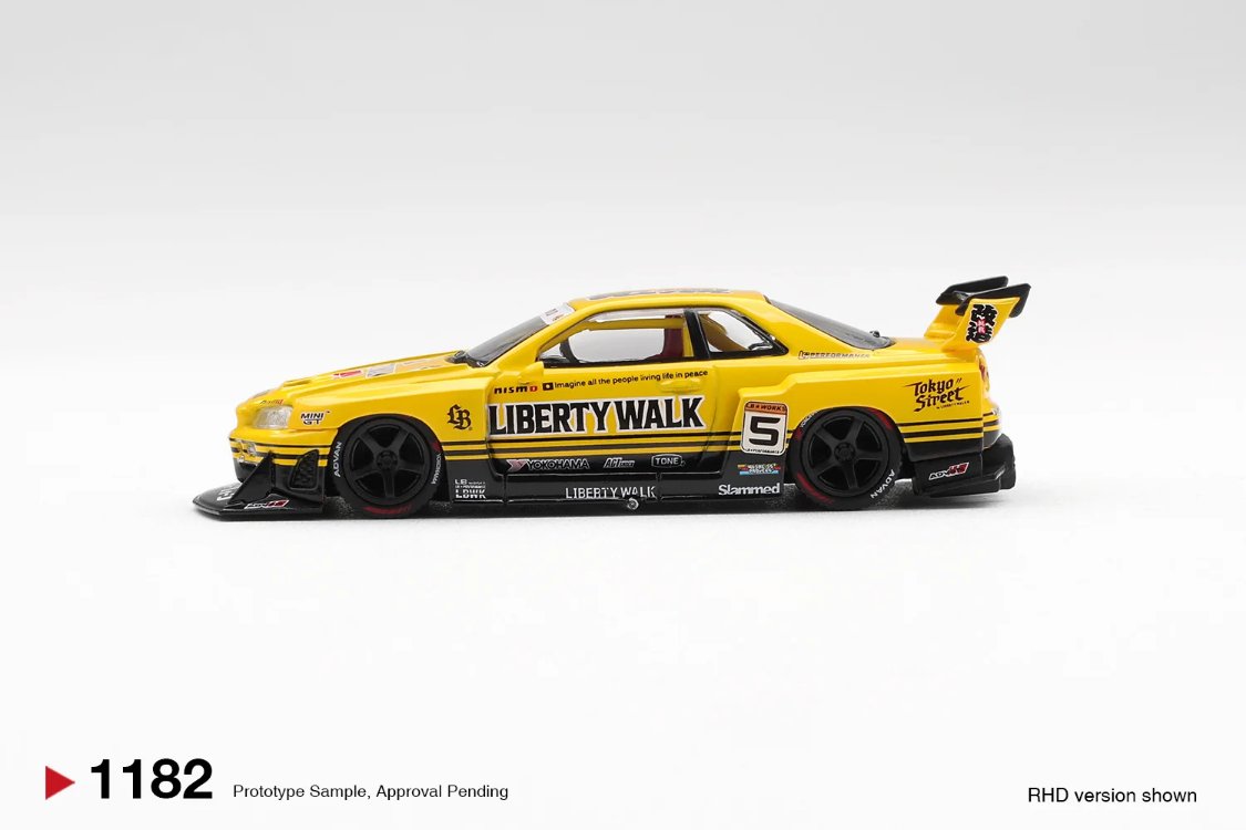 Mini GT Nissan LB-ER34 Super Silhouette SKYLINE Sport Yellow MGT01182

