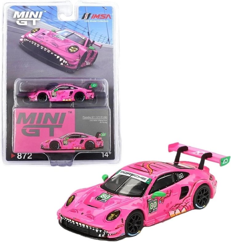 Mini GT 1/64 Porsche 911 GT3 R AO Racing 2023 IMSA VIRginia Roxy - Blister Paket MGT00872-BL