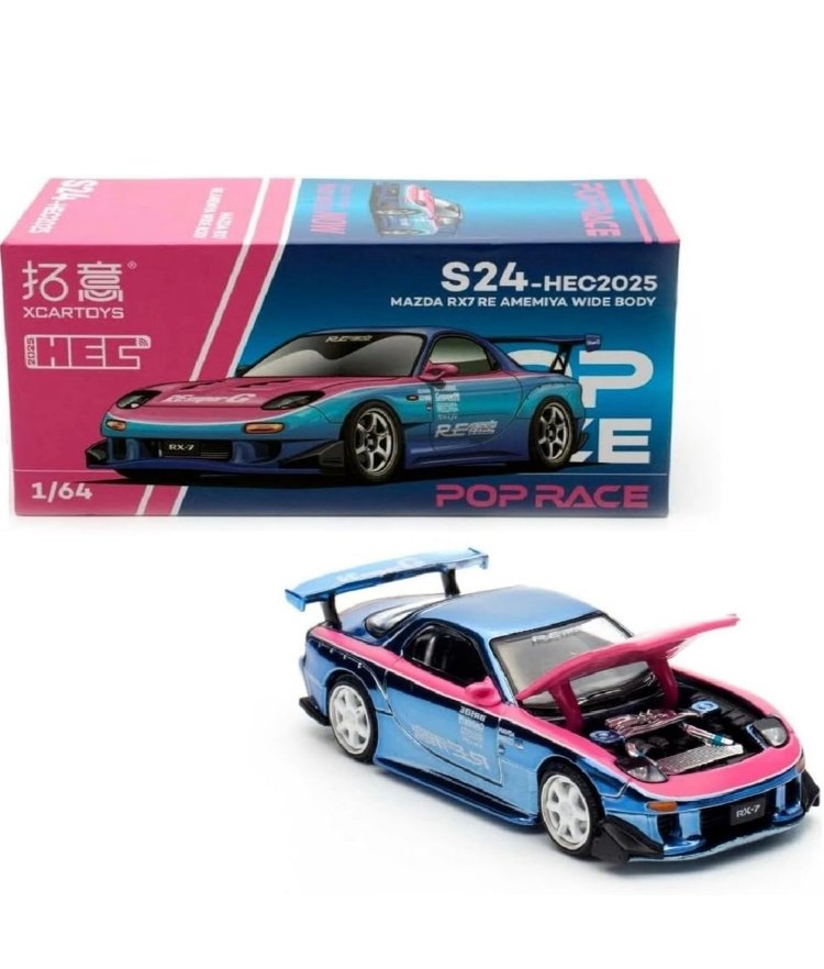 Pop Race Mazda RX7 RE Amemiya WideBody Blue Chrome 2025 Hobby Expo China Special Edition S24-HEC2025