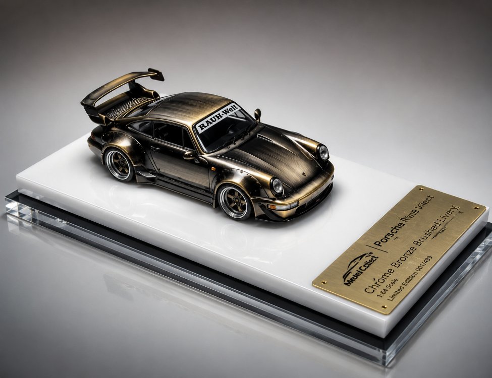 Model Collect Porsche RWB 964 (High Wing) Chrome Bronze Brushed Livery