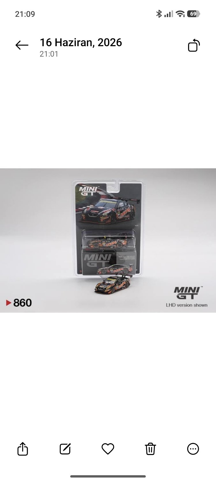 MINI GT No.860 Nissan GT-R NISMO GT3 #10 “PONOS GAINER GT-R” GAINER 2023 SUPER GT SERIES
