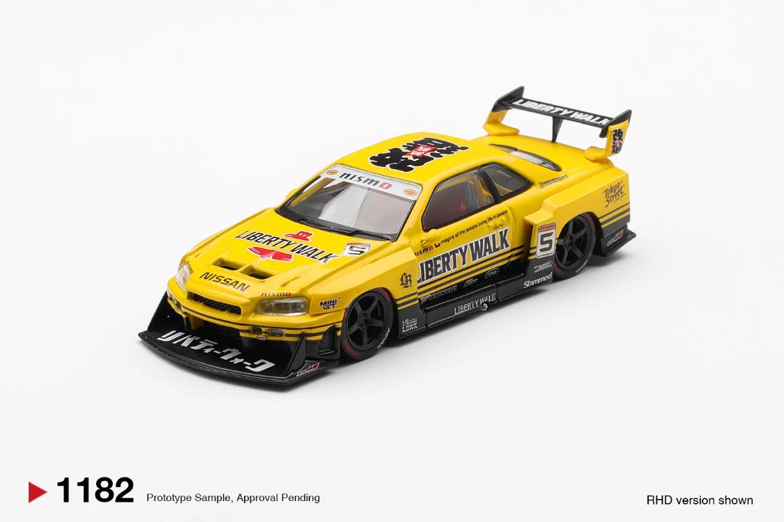 Mini GT Nissan LB-ER34 Super Silhouette SKYLINE Sport Yellow MGT01182


