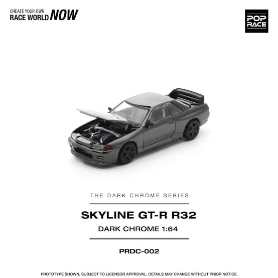 POP RACE PRDC002 SKYLINE GT-R R32 DARK CHROME
