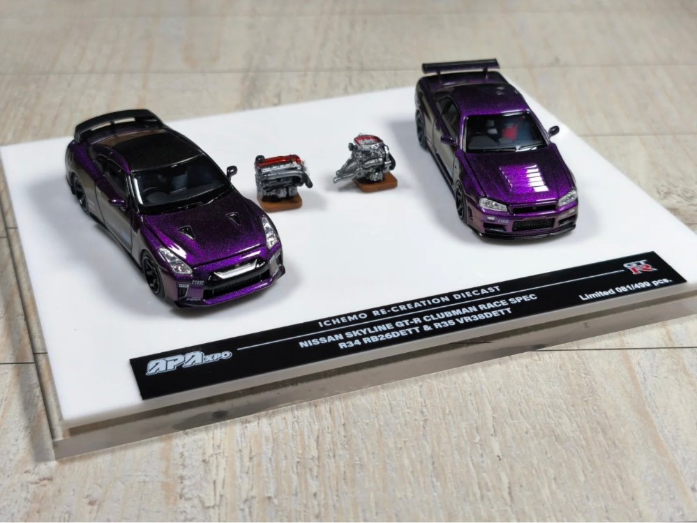 Motorhelix ICHEMO Re-Creation 1:64 Nissan Skyline GT-R Clubman Race Spec R34 & R35 2025 APA