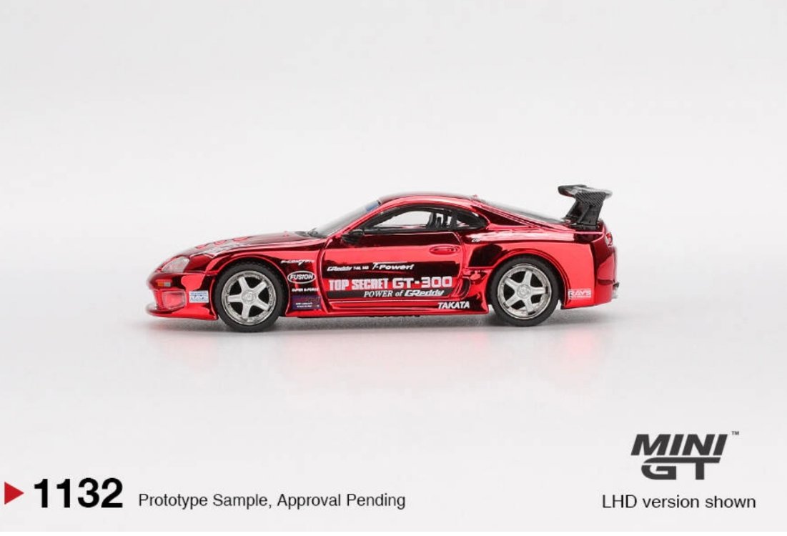 Mini GT Toyota Supra (A80) Top Secret GT-300 Top Secret Red Chrome MGT01132
