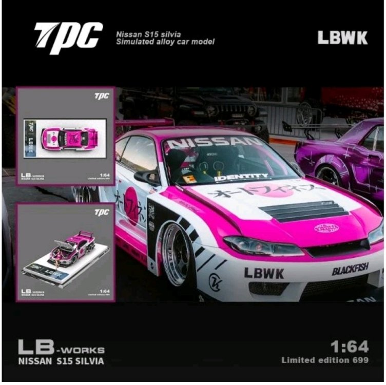 TPC NISSAN Silvia LB (S15) - Liberty Walk + Figure - Pink/White