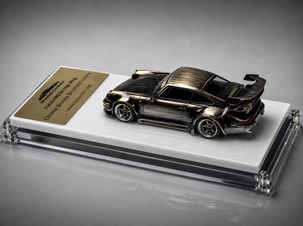 Model Collect Porsche RWB 964 (High Wing) Chrome Bronze Brushed Livery