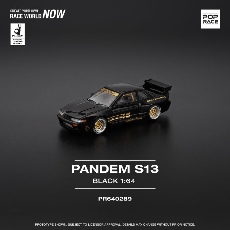 Pop Race 1/64 Pandem S13 Black PR640289