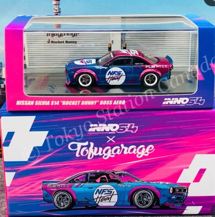 Inno64 Tofu Garage Nissan Silvia S14 Rocket Bunny Boss Aero 1/64 special edition (Açık Kutulu)