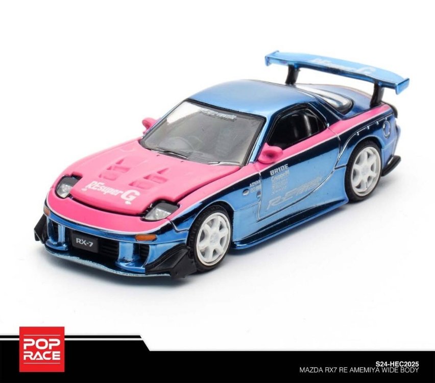 Pop Race Mazda RX7 RE Amemiya WideBody Blue Chrome 2025 Hobby Expo China Special Edition S24-HEC2025
