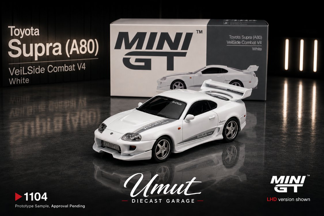 Mini GT 1/64 Toyota Supra VeilSide Combat V-I White MGT01104