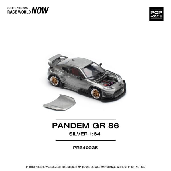 Pop Race 1/64 Pandem GR86 Silver PR640235