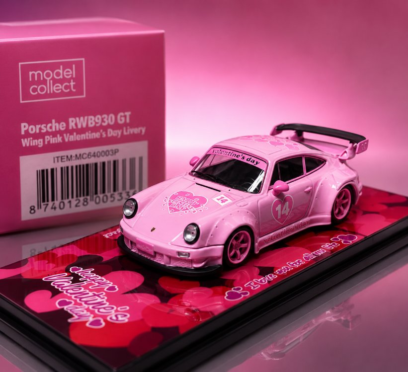 Model Collect Porsche RWB930 GT Wing Pink Valentine's Day Livery