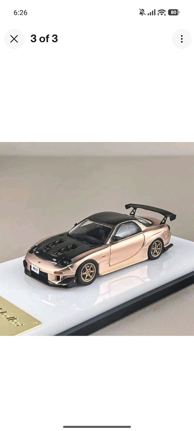 Model Collect Mazda RX-7 FD3S Rose Gold JDM Carbon Racing Sport Model Diecast Metal Car