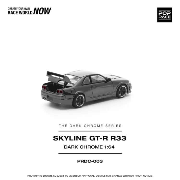 POP RACE PRDC003 SKYLINE GT-R R33 DARK CHROME