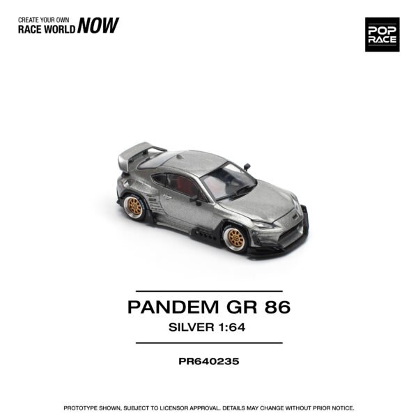 Pop Race 1/64 Pandem GR86 Silver PR640235