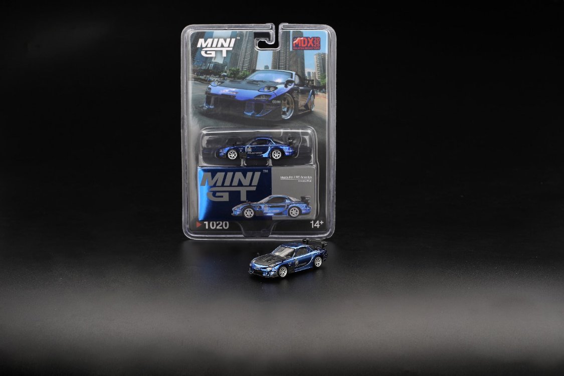 Mini GT 1020 Mazda RX-7 RE-Amemiya Chrome Blue 2025 Malaysia Diecast Expo Limit 3000