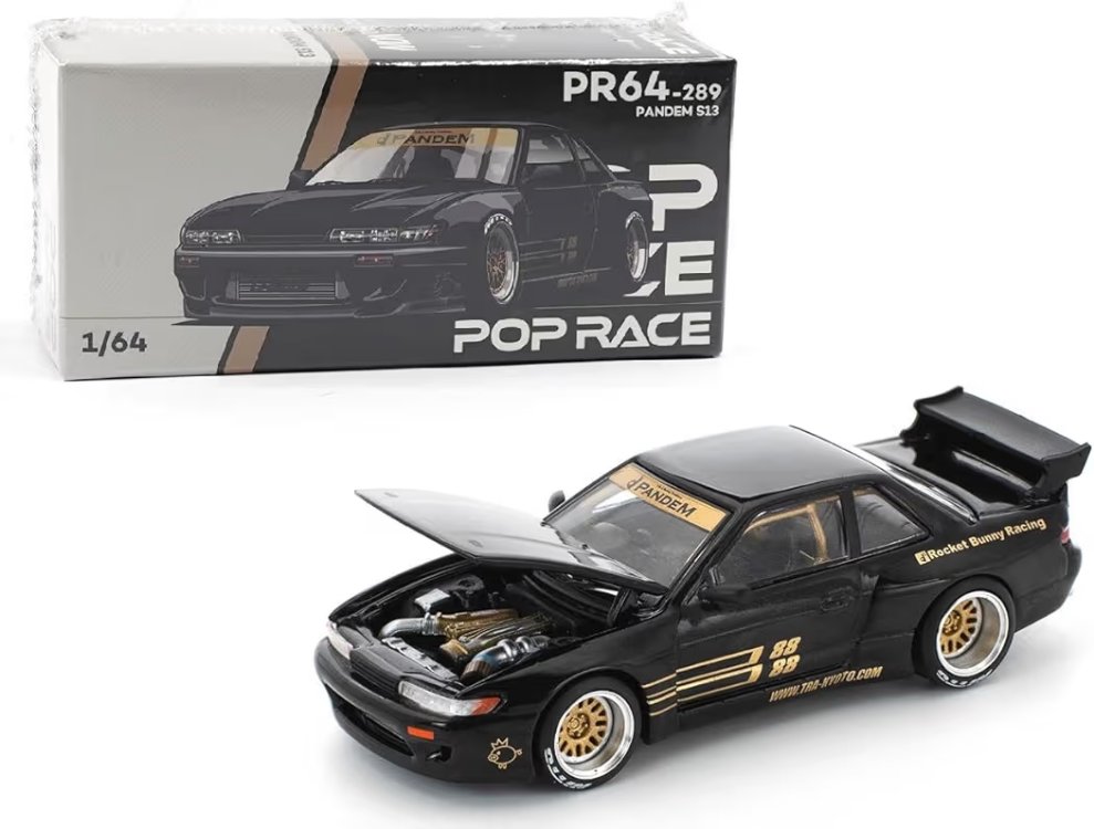 Pop Race 1/64 Pandem S13 Black PR640289