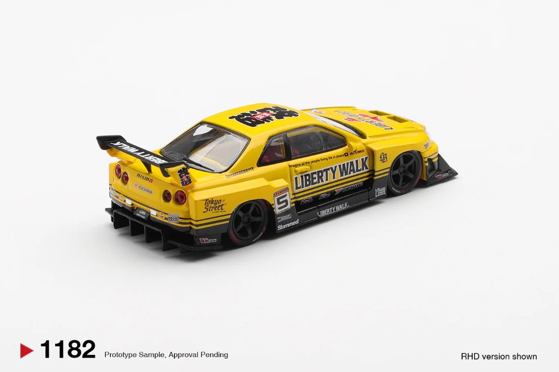 Mini GT Nissan LB-ER34 Super Silhouette SKYLINE Sport Yellow MGT01182

