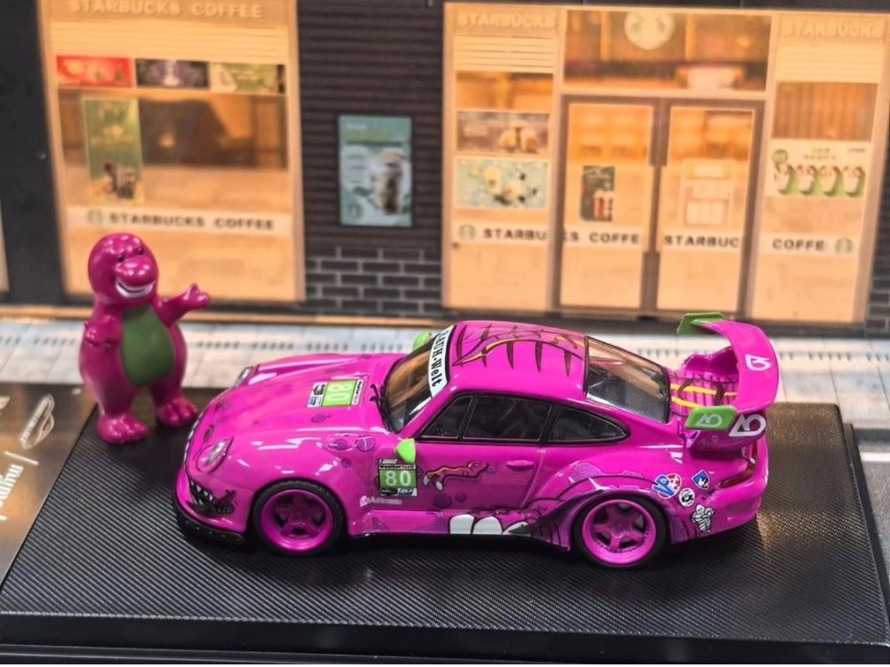 Model Collect 1:64 Porsche RWB 993 High Wing Roxy Livery + Figure