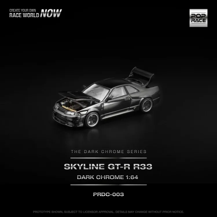 POP RACE PRDC003 SKYLINE GT-R R33 DARK CHROME