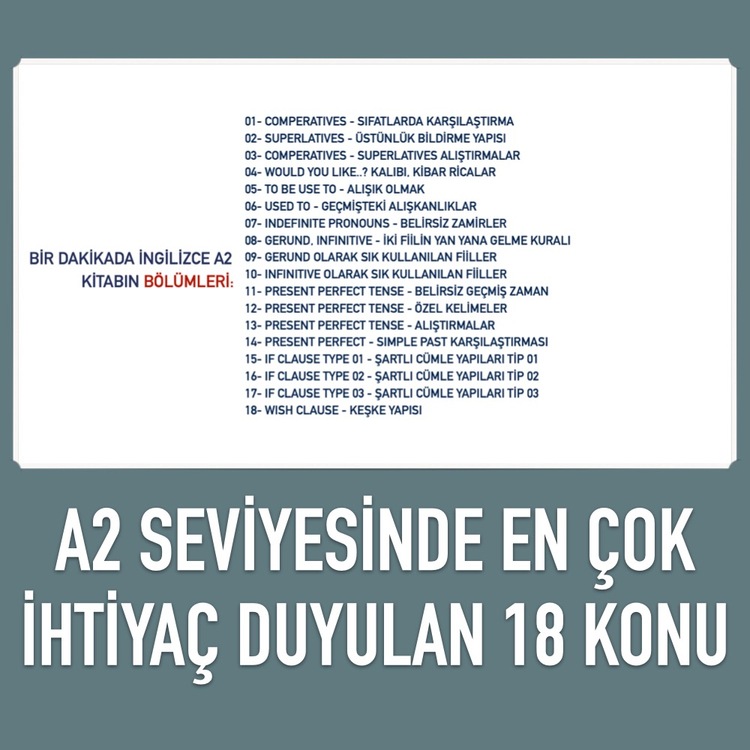 A2 - DERS KİTABI - BİR DAKİKADA İNGİLİZCE