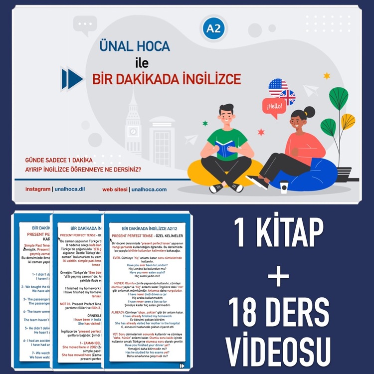A2 - BİR DAKİKADA İNGİLİZCE EĞİTİM SETİ